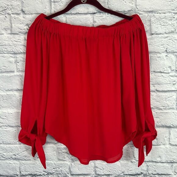 Premise Studio Off Shoulder Top Tie Sleeves Size XS - Picture 1 of 5